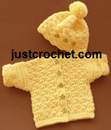 Preemie Cardi with Bobble Hat USA